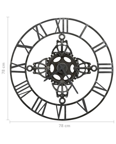 Horloge murale Argenté 78 cm Métal
