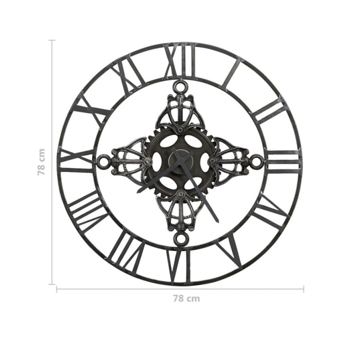 Horloge murale Argenté 78 cm Métal