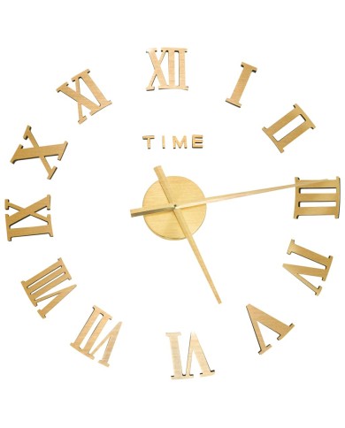 Horloge murale 3D Design moderne Doré 100 cm XXL