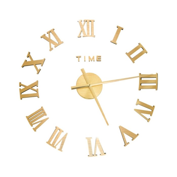 Horloge murale 3D Design moderne Doré 100 cm XXL