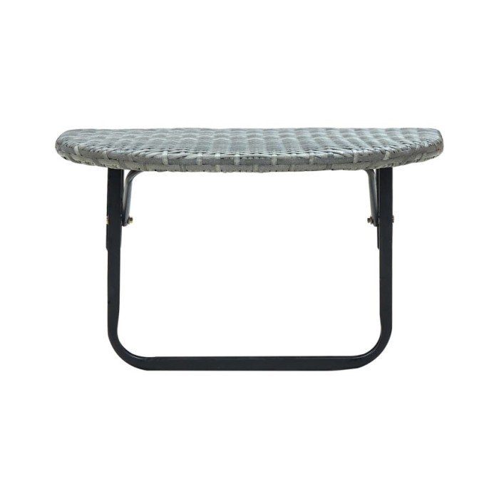 Table de balcon Gris 60x60x40 cm Résine tressée