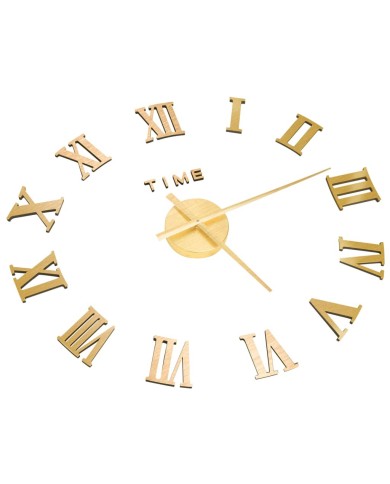 Horloge murale 3D Design moderne Doré 100 cm XXL