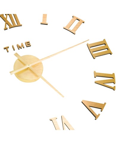 Horloge murale 3D Design moderne Doré 100 cm XXL