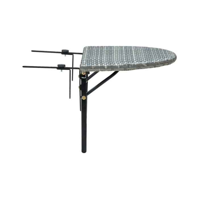 Table de balcon Gris 60x60x40 cm Résine tressée