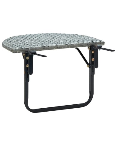 Table de balcon Gris 60x60x40 cm Résine tressée