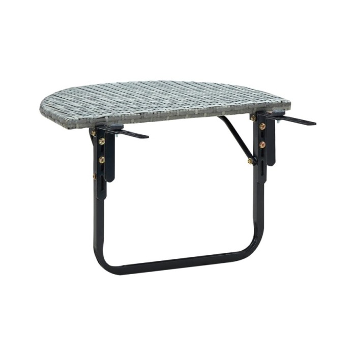 Table de balcon Gris 60x60x40 cm Résine tressée