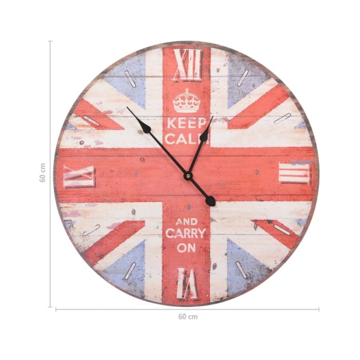 Horloge murale vintage Royaume-Uni 60 cm