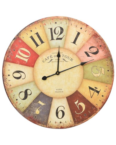 Horloge murale vintage Colorée 60 cm