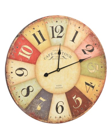 Horloge murale vintage Colorée 60 cm