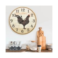 325184 Wall Clock with Chicken Design Multicolour 60 cm MDF