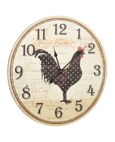 325184 Wall Clock with Chicken Design Multicolour 60 cm MDF