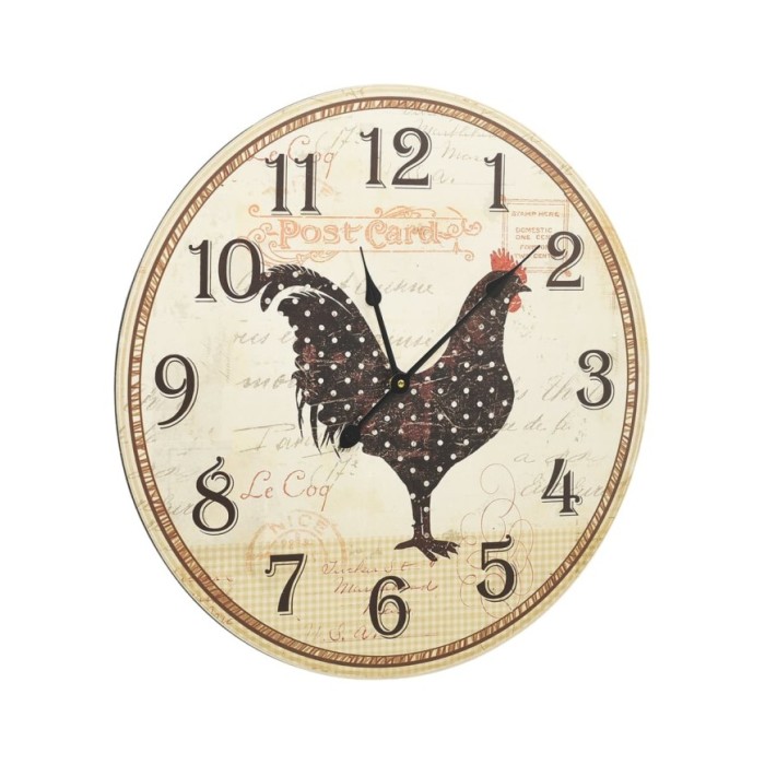 325184 Wall Clock with Chicken Design Multicolour 60 cm MDF
