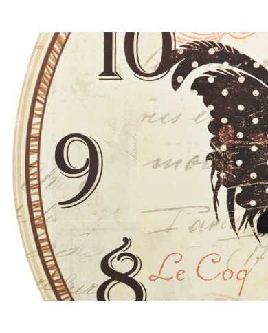 325184 Wall Clock with Chicken Design Multicolour 60 cm MDF