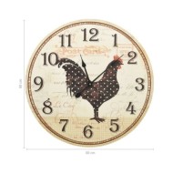 325184 Wall Clock with Chicken Design Multicolour 60 cm MDF