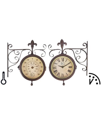 Esschert Design Horloge de station avec thermomètre TF005