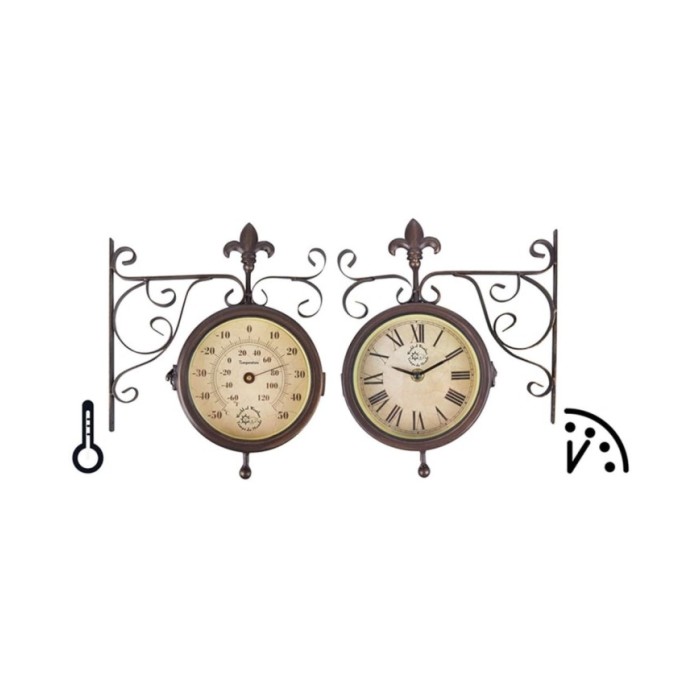Esschert Design Horloge de station avec thermomètre TF005