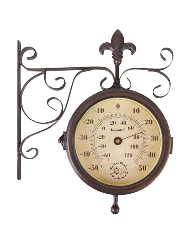 Esschert Design Horloge de station avec thermomètre TF005