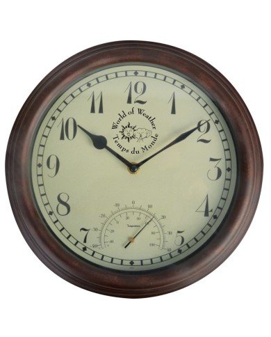 Esschert Design Horloge de station avec thermomètre 30,5 cm TF007