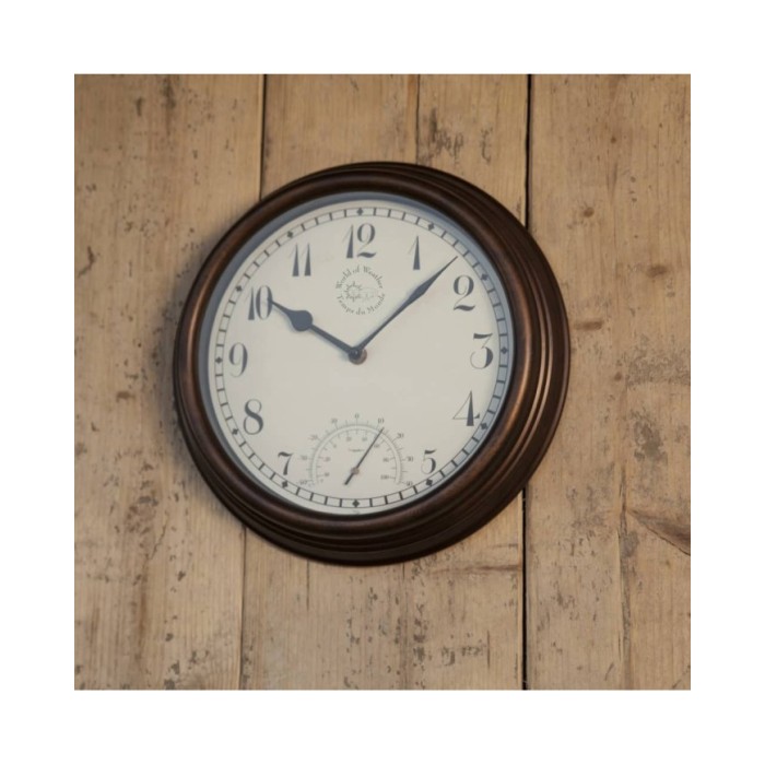 Esschert Design Horloge de station avec thermomètre 30,5 cm TF007