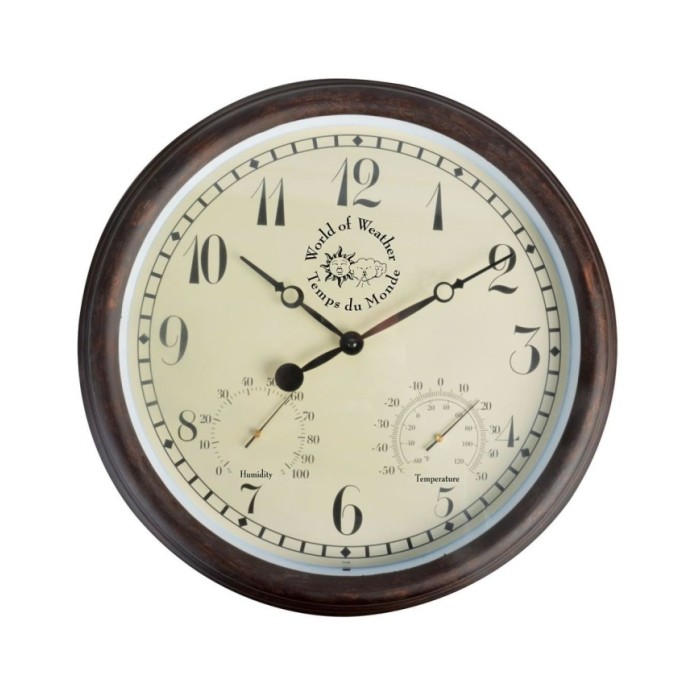 Esschert Design Horloge de station avec thermo-hygromètre 30,5cm TF008