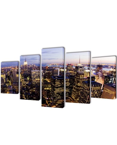 Set de toiles murales imprimées Horizon de New York vu du ciel