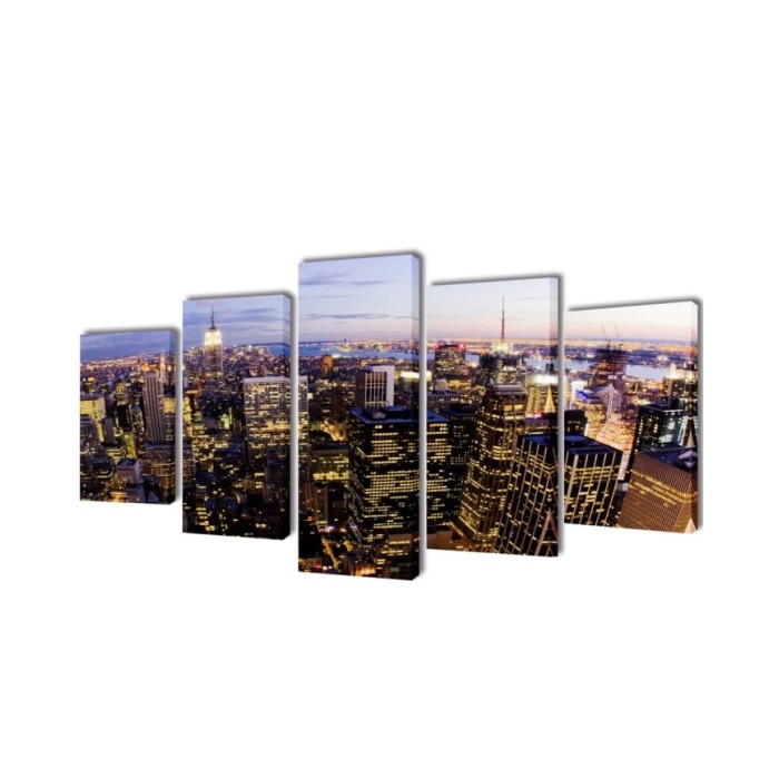 Set de toiles murales imprimées Horizon de New York vu du ciel