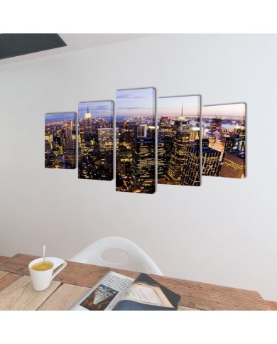 Set de toiles murales imprimées Horizon de New York vu du ciel