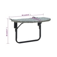 Table de balcon Gris 60x60x40 cm Résine tressée