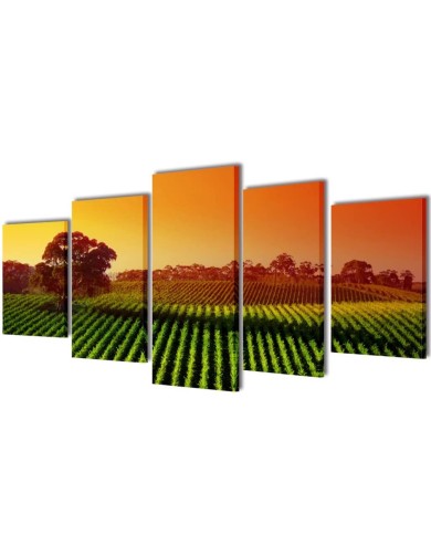 Set de toiles murales imprimées Champs 100 x 50 cm