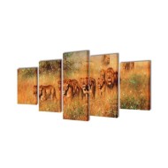 Set de toiles murales imprimées Lions 200 x 100 cm
