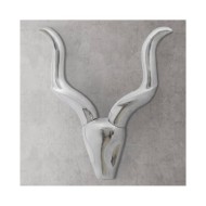 Décoration murale en forme de tête de gazelle en aluminium Argent 50cm