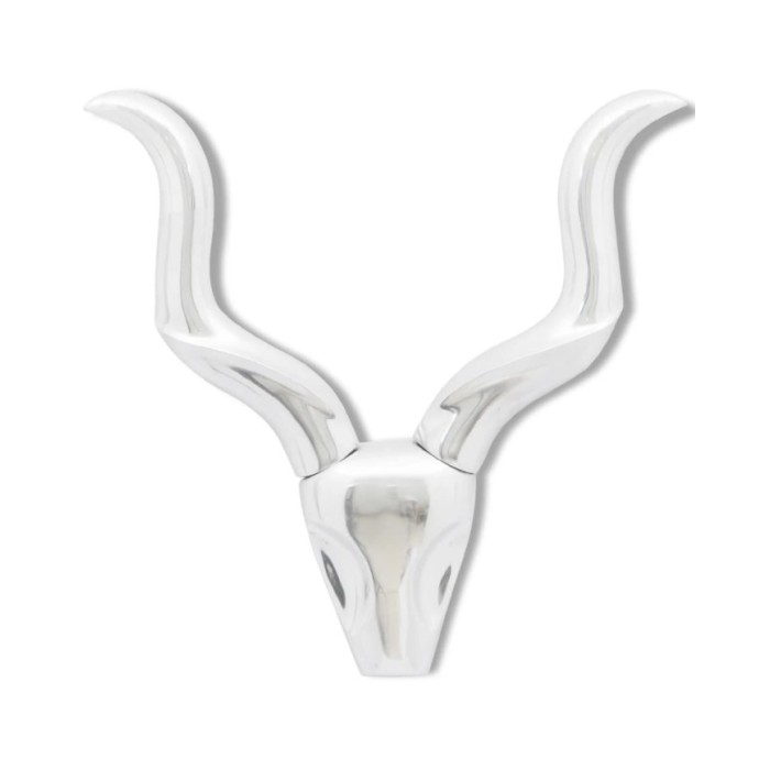 Décoration murale en forme de tête de gazelle en aluminium Argent 50cm