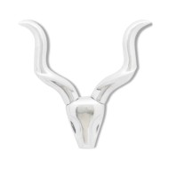 Décoration murale en forme de tête de gazelle en aluminium Argent 50cm