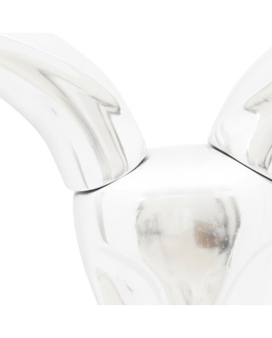 Décoration murale en forme de tête de gazelle en aluminium Argent 50cm