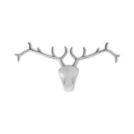 Décoration murale en forme de tête de cerf Aluminium Argenté