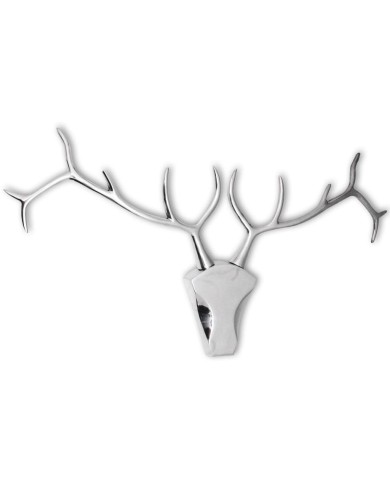 Décoration murale en forme de tête de cerf Aluminium Argenté