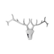 Décoration murale en forme de tête de cerf Aluminium Argenté
