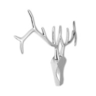 Décoration murale en forme de tête de cerf Aluminium Argenté