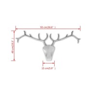 Décoration murale en forme de tête de cerf Aluminium Argenté