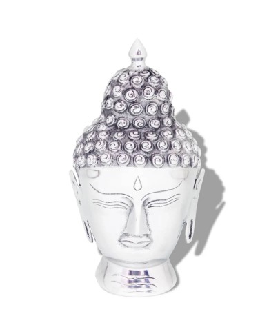 Décoration murale en forme de tête de Bouddha Aluminium Argenté