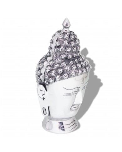 Décoration murale en forme de tête de Bouddha Aluminium Argenté