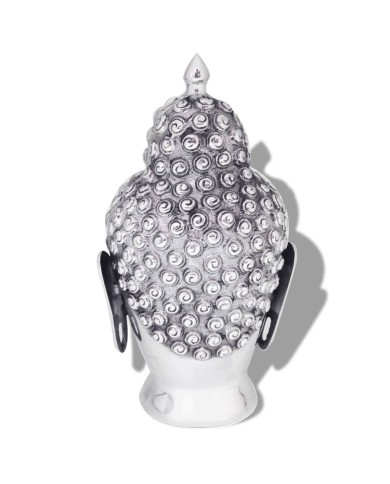 Décoration murale en forme de tête de Bouddha Aluminium Argenté