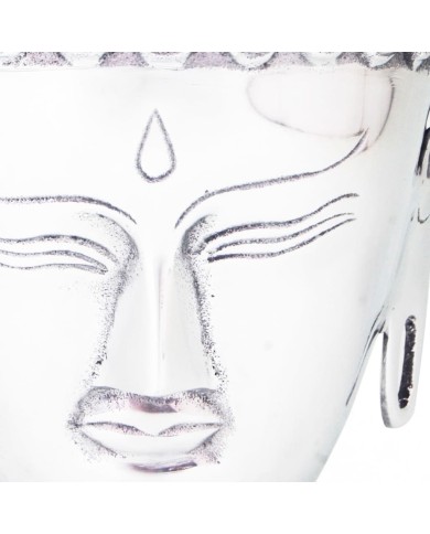 Décoration murale en forme de tête de Bouddha Aluminium Argenté