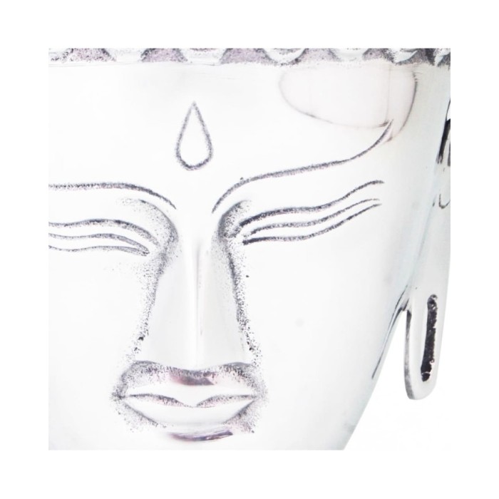Décoration murale en forme de tête de Bouddha Aluminium Argenté