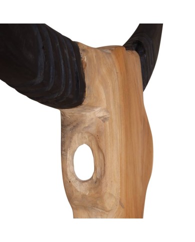 Crâne de taureau mural Teck 69 x 6 x 60 cm