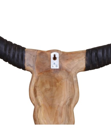 Crâne de taureau mural Teck 69 x 6 x 60 cm