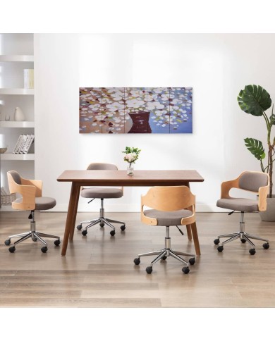 Jeu de tableau sur toile Fleurs en vase Multicolore 150x60 cm