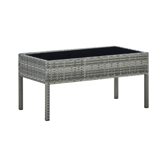 Table de jardin Gris 75x40x37 cm Résine tressée