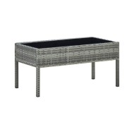 Table de jardin Gris 75x40x37 cm Résine tressée