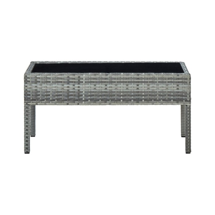 Table de jardin Gris 75x40x37 cm Résine tressée